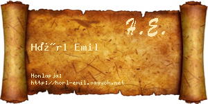 Hörl Emil névjegykártya